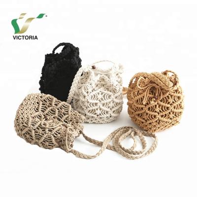 China Water proof the style is new and elegant paper straw hook bag leisure vacation can be customized designer straw handbags for sale