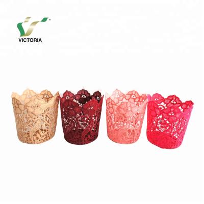 China Sustainable China Lace Fabric Art Storage Basket for sale