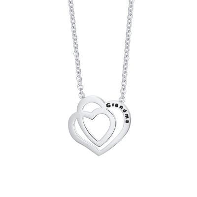 China 2021 Most Popular Japanese And Korean Style Double Necklace Stainless Steel Heart Pendant Necklaces Environmentally Friendly for sale