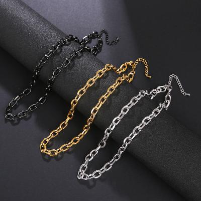 China Simple Cheap Environmentally Friendly Geometric Design Men's Chunky Stainless Steel Fashion Punk Necklaces for sale