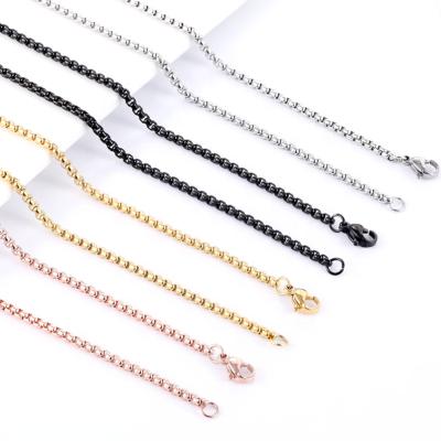 China Wholesale Environmental Friendly Adjustable Box Rolo Chain Stainless Steel Chain Length 2mm-7mm For Necklace Bracelet Making for sale