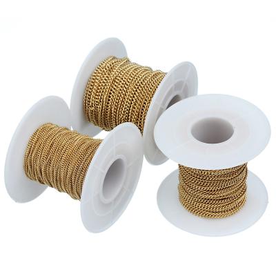 China Environmental Friendly Wholesale High Quality 10 Yards Gold Plated Stainless Steel Chain For Jewelry Making for sale