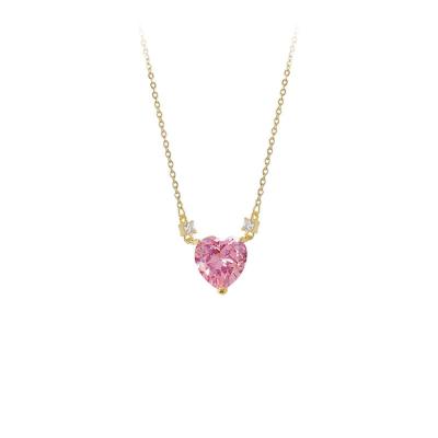 China Environmentally Friendly Korean Fashion Rose Rhinestone Clavicle Chain Necklace Pendant Gold Plated Jewelry Necklace for sale