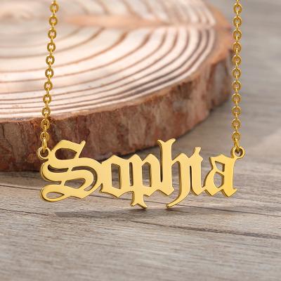 China Environmental Friendly Custom Name Pendant Necklace Stainless Steel Personalized Jewelry Handmade Nameplate Pendant Necklace for sale