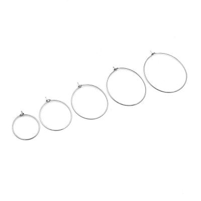 China Environmental Friendly Circle Wire Hooks Loop Accessories Earring Hooks Charm Ring Stainless Steel Findings For DIY Jewelry Making Component for sale