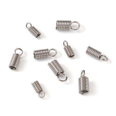 China Fashion Stainless Steel Spring Crimp Ends for Women DIY Necklace Connectors Jewelry Findings and Components for sale