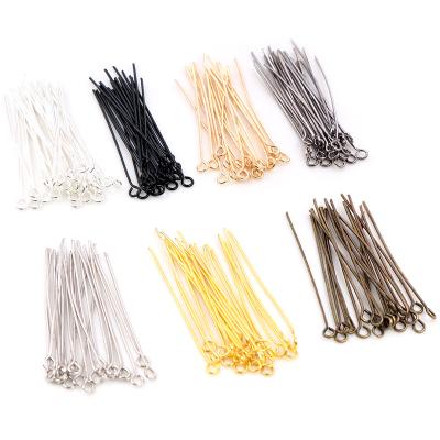 China 200pcs/bag Fashionable 16 20 25 30 35 40 45 50mm Eye Pins Classic 7 Key Color Plated Eye Pins For Jewelry Findings Diy Shipping for sale