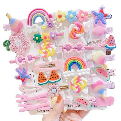 China Cute Fashion Girl Cloud Lollipop Rainbow Hairpins Set Cartoon Bobby Pin Hair Clips Girls Children Headband Hair Accessories For Kids for sale