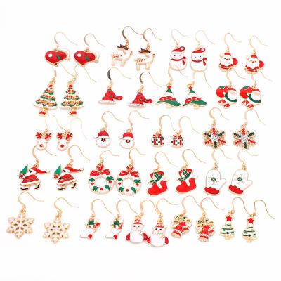 China 2022 Environmentally Friendly Christmas Earrings For Christmas Tree Santa Snowman Bell Earrings for sale