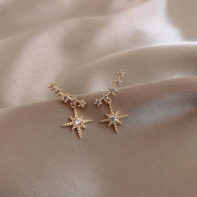 China Wholesale Fashionable Style Zircon Crystal Drop Star Earring For Women Environmentally Friendly for sale