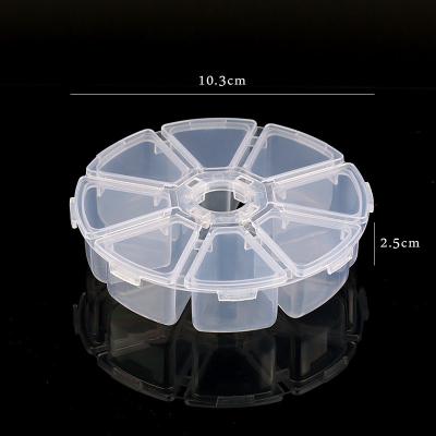 China Classic Round Compartment Plastic Storage Box For Pearl Earrings Jewelry Adjustable Container Clear Box for sale