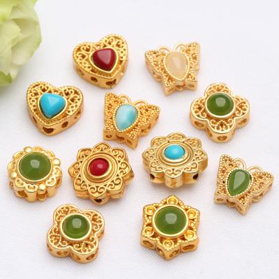 China Luck Style Nepalese Copper Gold Plated Beads Necklace Accessories DIY Pendant Jewelry Making Pendant for sale