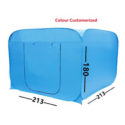 China Tube Type Noise Compartment Shelter Refugee Relief Stake Tent Portable Foldable Indoor Relief Room Tent With One Zipper Open Mosqueto Mesh Net On Top for sale