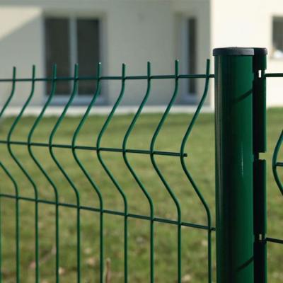 China Easily Assembled Powder Coated Curve Welded 3d Wire Mesh Fence Panel With V Bends for sale