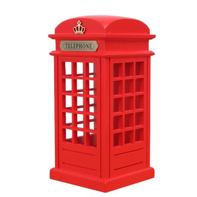 China Vintage British Creative Wooden Wooden Phone Box Money Box Small Change Piggy Bank for sale