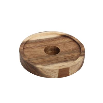 China Wooden Bottle Storage Jar Glass Bottle Cover Sealing Cover Wooden Cup Cover for sale