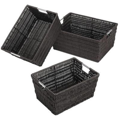 China Stocked goods storage with large capacity with handle woven storage basket for sale