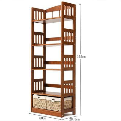 China Modern Sundries Storage Five Layer Wooden Storage Rack Vertical Shelf Storage Rack for sale