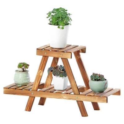 China Adjustable (Other) Receive Storage Shelf For Placing Plant Shelf Wooden Garden Flower Shelf for sale