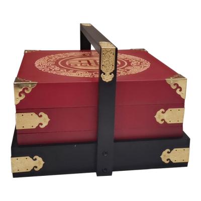 China Chinese Style Mid-Autumn Festival Handmade Gift Box Wooden Gift Box Wooden Moon Cake Box for sale