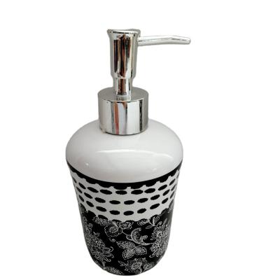 China Sustainable ceramic bathroom supplies black and white bathroom accessories set for sale