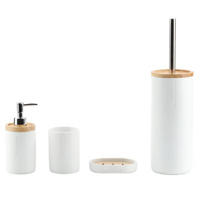 China Viable Hot Selling Home Products White Toilet Bathroom Accessories Set for sale