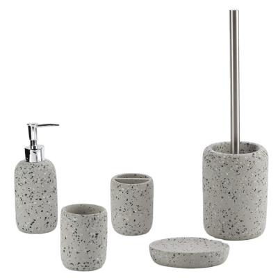 China 2020 Sustainable Gray Color Terrazzo Cement /Concrete Bathroom Sets Toilet for sale