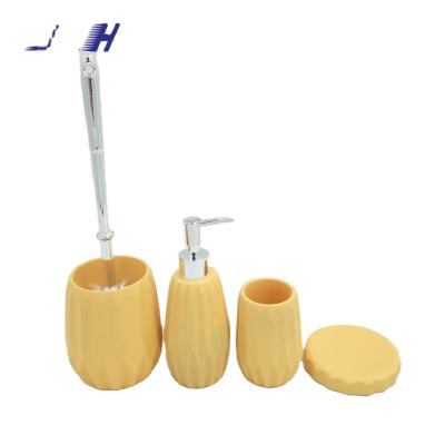 China Sustainable Eco - Friendly Bathroom Sets Cheap Yellow Cement Concrete Hotel Bathroom Sets for sale