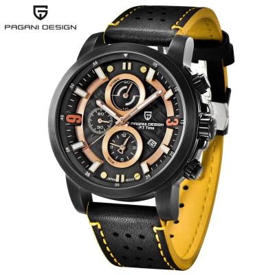 China 2021 Date Pagani Design 2771 Outdoor Man Automatic Quartz Watches Chrono Water Resist Luxury Leather Watch For Men for sale