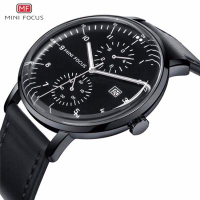 China Auto Date 2021 MINI FOCUS 0052G Men Quartz Watch New Leather Band Watch for sale