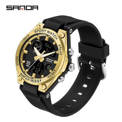 China Alarm Sanda 2021 6067 Mens Ladies Sport Watch With 5ATM Alarm Water Proof Watches Digital Analog for sale