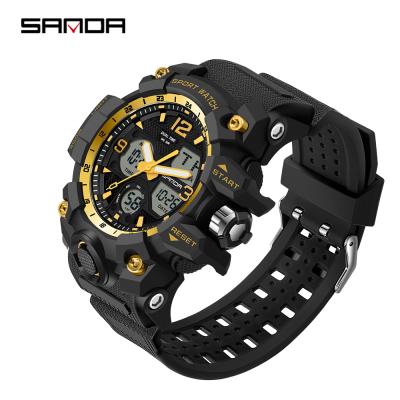 China Alarm Sanda 2021 6030 Relojs Analog Digital Wrist Watch Waterproof Military Sports Men's Chronograph Watches for sale