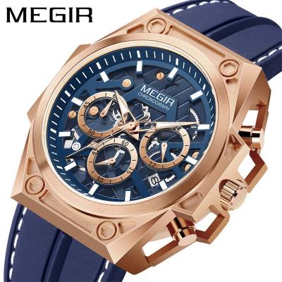 China 2021 Automatic Date Megir 4220 Chinese Men's Quartz Watches Chrono Sports Waterproof Luminous 5ATM for sale