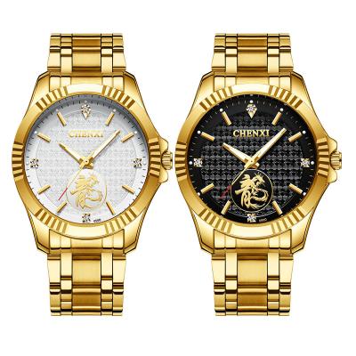 China CHENXI 050D Water Resistant Men Gold Watch Stainless Steel Luxury Quartz Diamond Business Wrist Watch for sale