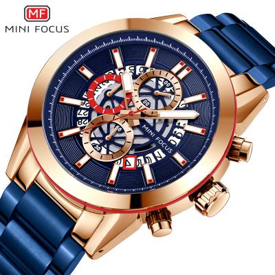 China 2021 Date Mini Focus MF0285G Business Relojes Man Quartz Watch Automatic Chronograph Classify Luxury Steel Watches For Men for sale