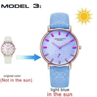 China Creative Discolored HANNAH MARTIN BS32 Water Resistant Ladies Watches Own Brand Fashion Elegant Leather Quartz Wristwatch For Girls for sale