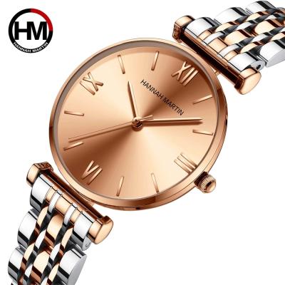 China Water Resistant Hannah Martin 2021 1522 Elegant Women's Steel Quartz Ladies Watch Unique Water Resistant Watches for sale