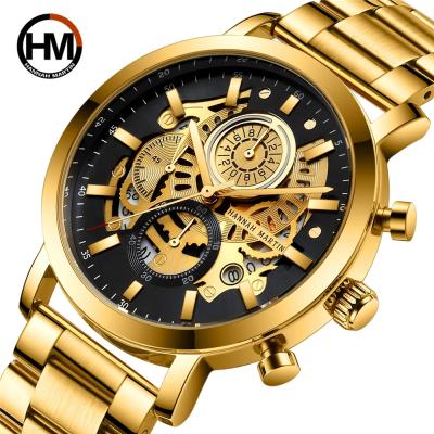 China Hannah Martin 1094 Date Calendar Watch 2021 New Male Dress Mens Quartz Business Stainless Steel Automatic Watches for sale