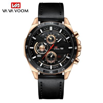 China VA VOOM VA-216 Automatic Mens Date Luxury Quartz Watches Day and Date Watch Wristwatch Leather Strap for sale