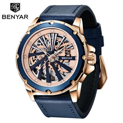 China 2021 Skeleton Watches Benyar 5173 Reloj Water Resistant Wrist For Men Branded Automatic Classic Mechanical Watch for sale