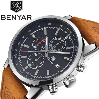 China Auto Date Benyar 2021 5102 Customizable Waterproof Quartz Chrono Date Analog Wristwatches For Men for sale