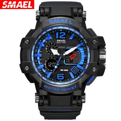 China Alarm SMAEL 1509 Men's Quartz Digital Sport 50 ATM Water Resistant Watch Relogio Masculino for sale