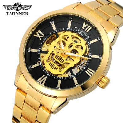 China 2021 Original Luxury Mechanical Skull Scale Water Resistant Winner 8141 Men's Automatic Luxury Watch Waterproof for sale