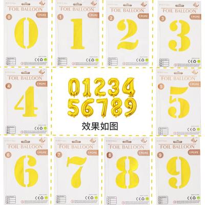 China 32 Inch Self Sealing Number 0 - 9 Foil Individually Balloon Card Wrapping Birthday Party Mylar Number Foil Balloons for sale