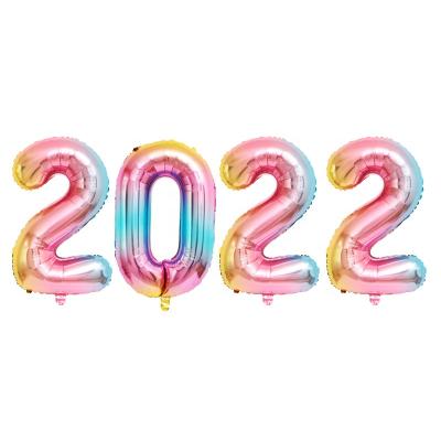 China 16/32/40 Inch Digit Air Balloons Happy New Year Globos Balloon Christmas Decoration 2022 Number Foil Balloons 2022 for sale