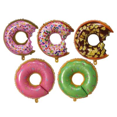 China Donut Shape Donut Shape Self Sealing Party Decoration Foil Balloons Cheap Kids Snacks Pink Candy Donuts Helium Balloon for sale