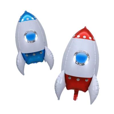 China Hot Sale 4D 69*43cm Rocket Foil Balloons Galaxy Theme Party Boy Kids Birthday Party Decor Favors Kids Toy Helium Globals for sale