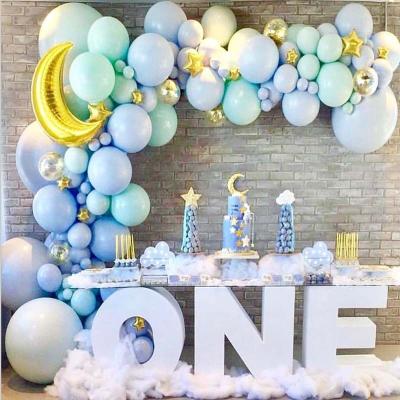 China Eco-friendly Material Arch Garland Balloons Blue Macaron Balloon Arch Kit Set For Birthday Party Baby Shower Decor Kids Balloon Arch for sale