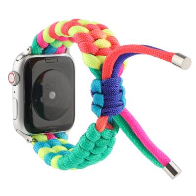 China Sports Strap Rainbow Parachute Rope Chain Strap New For Apple Watch Bands 38mm 40mm 42mm 44mm For iWatch Se 6 Series 5 4 3 2 for sale