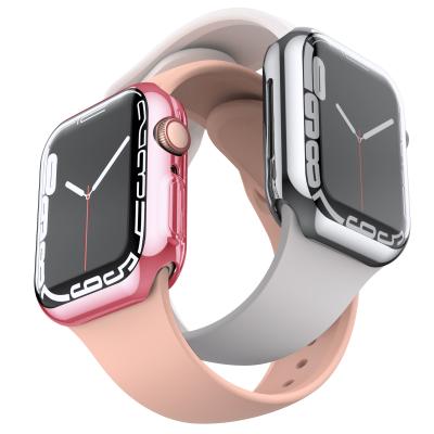 China Premium Clear Sports Strap Screen Protector Smart Watch Case For Apple Watch i Series 7 Glasses And Cover Apple Watch Protector Case for sale